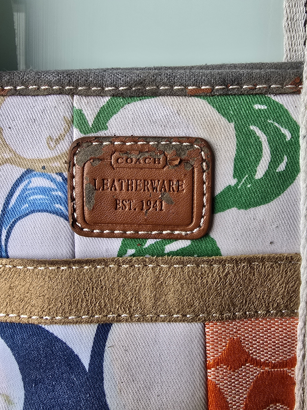 Vintage Coach Patchwork Tote Bag, Y2K Aesthetic, Restoration Project - Picture 4 of 5